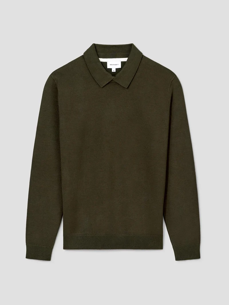 Pull col polo viscose certifiée mélangée
