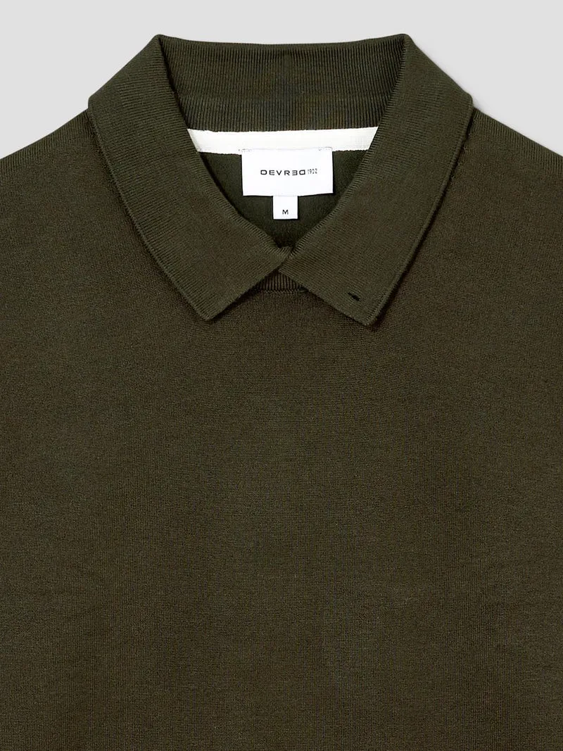 Pull col polo viscose certifiée mélangée