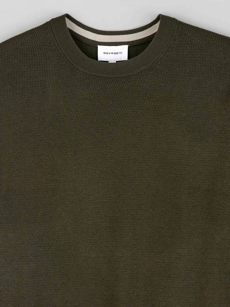 Pull col rond tricotage fantaisie