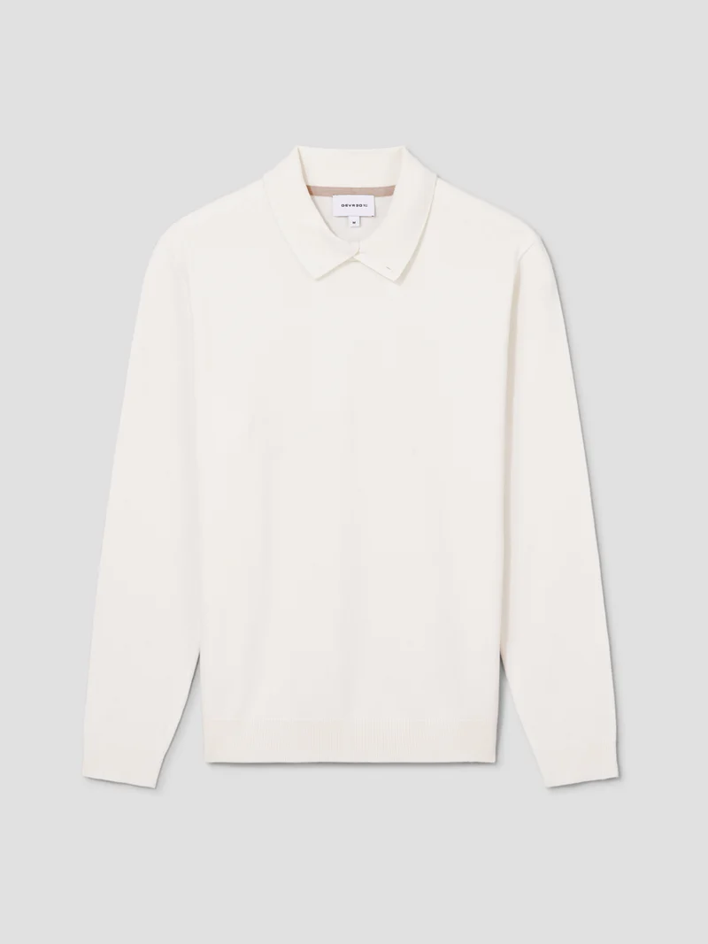 Pull col polo viscose certifiée mélangée