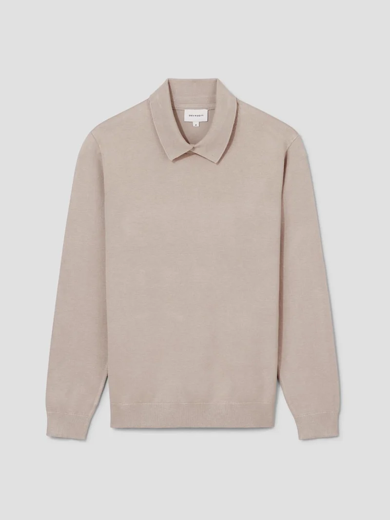 Pull col polo viscose certifiée mélangée