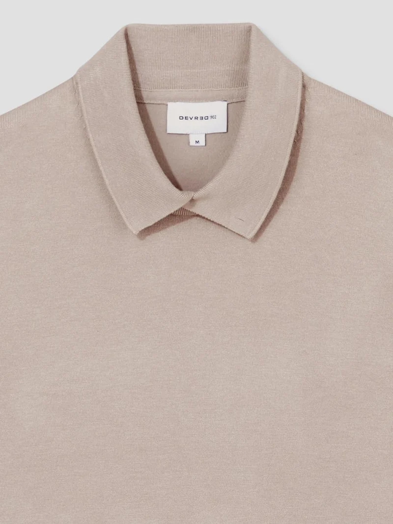 Pull col polo viscose certifiée mélangée