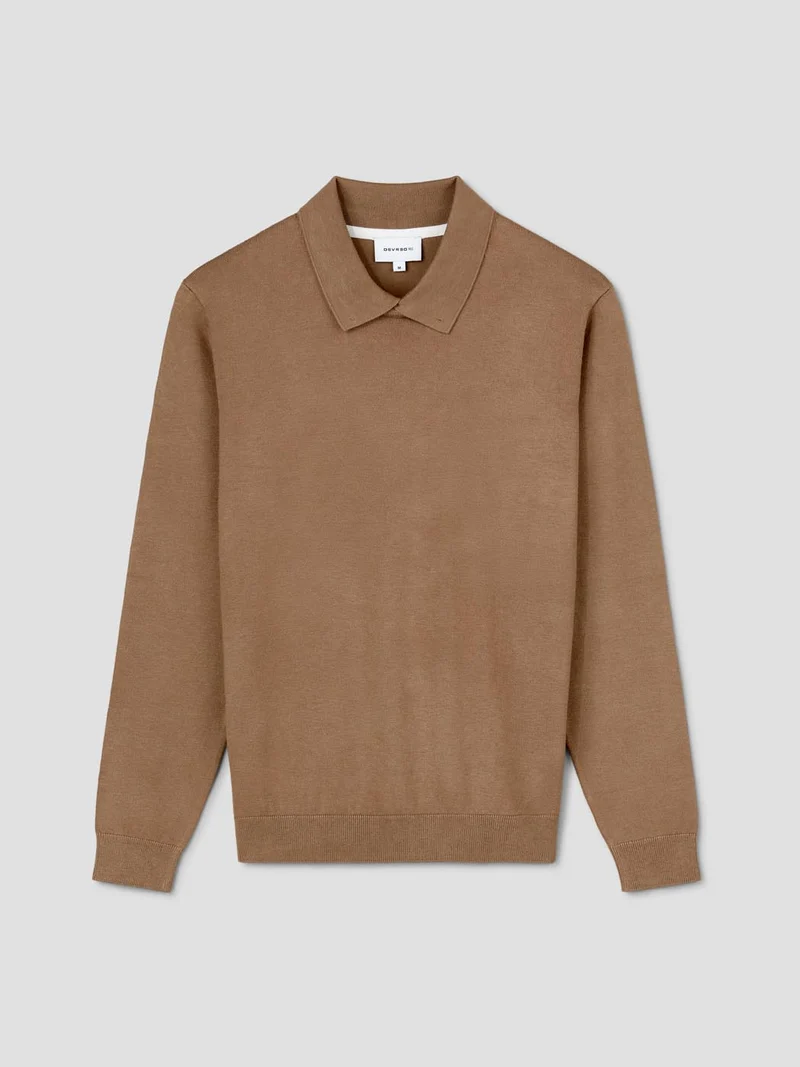 Pull col polo viscose certifiée mélangée