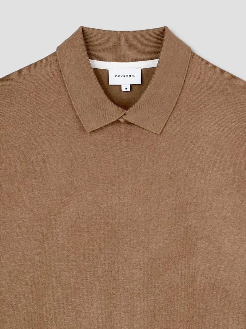 Pull col polo viscose certifiée mélangée