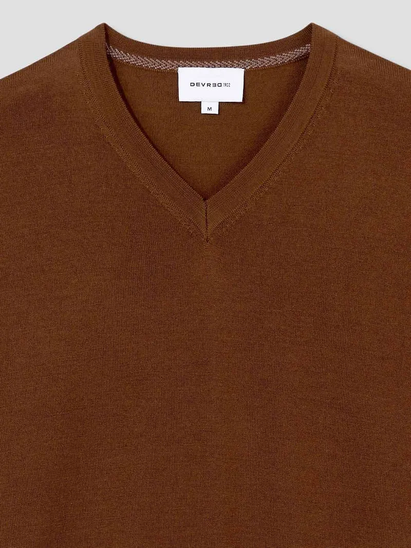 Pull col V en laine Mérinos