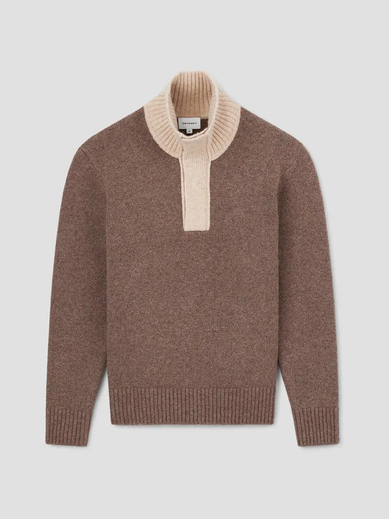 Pull col montant boutonné