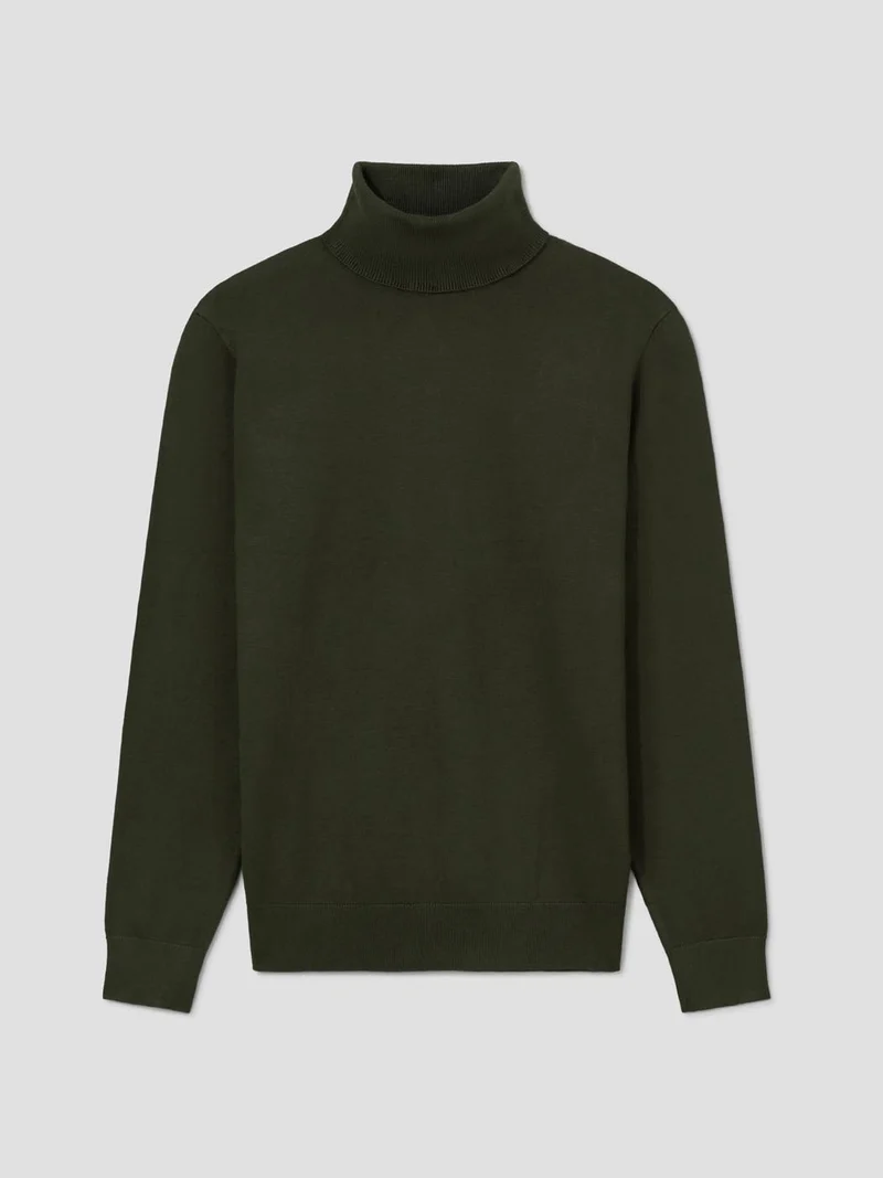 Pull col roulé en jersey