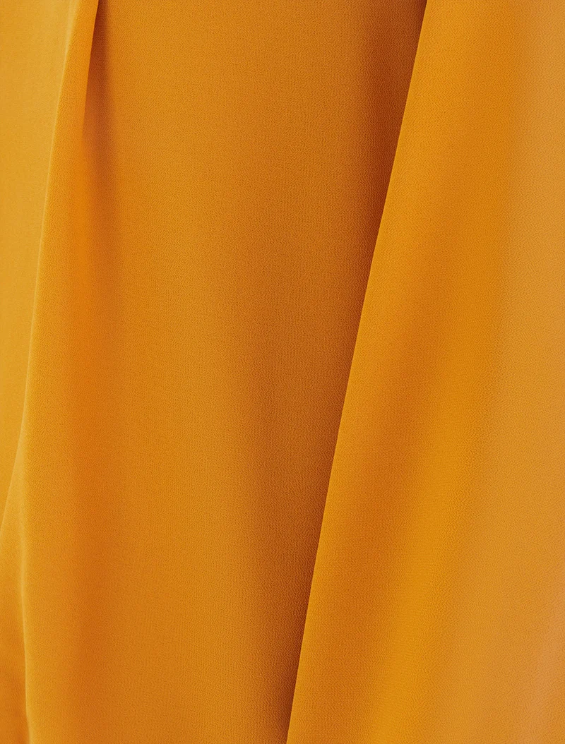 Blouse unie à poignets élastiqués - Jaune moutarde