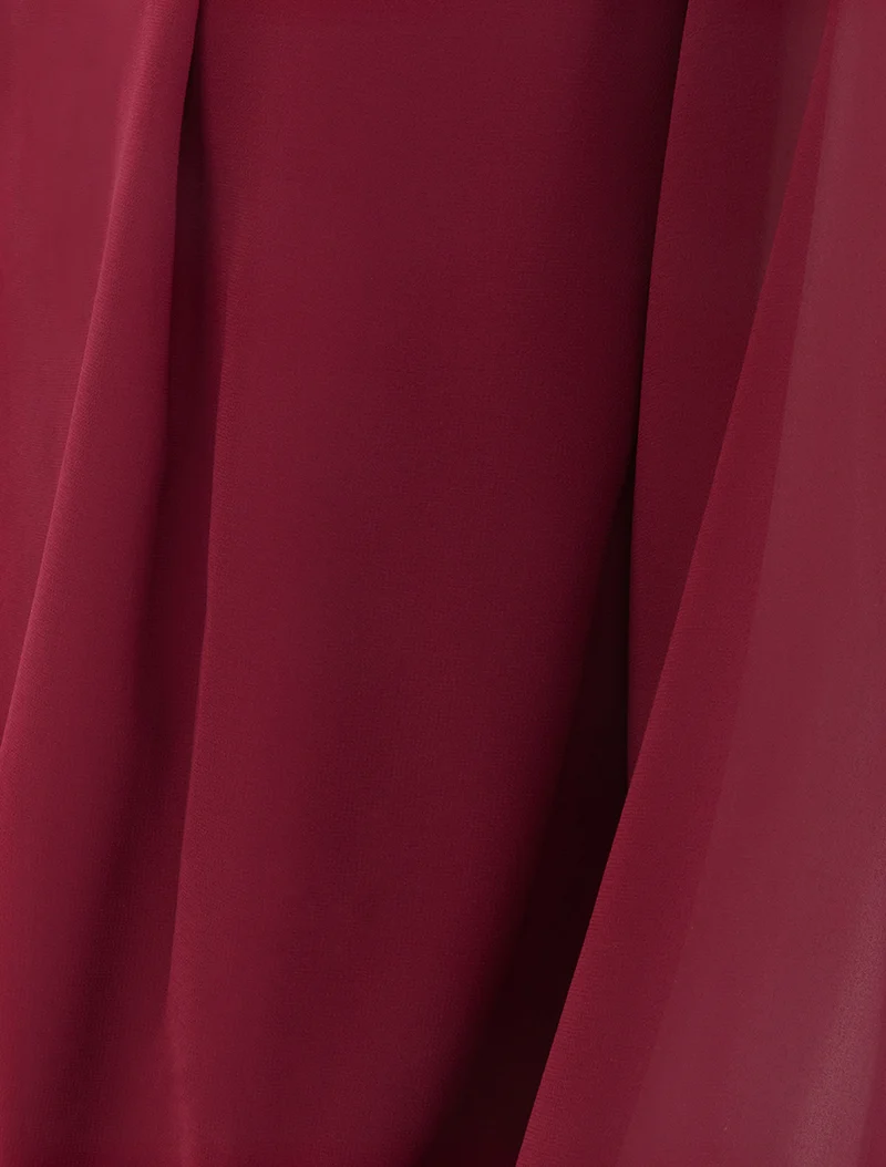 Blouse unie à poignets élastiqués - Bordeaux