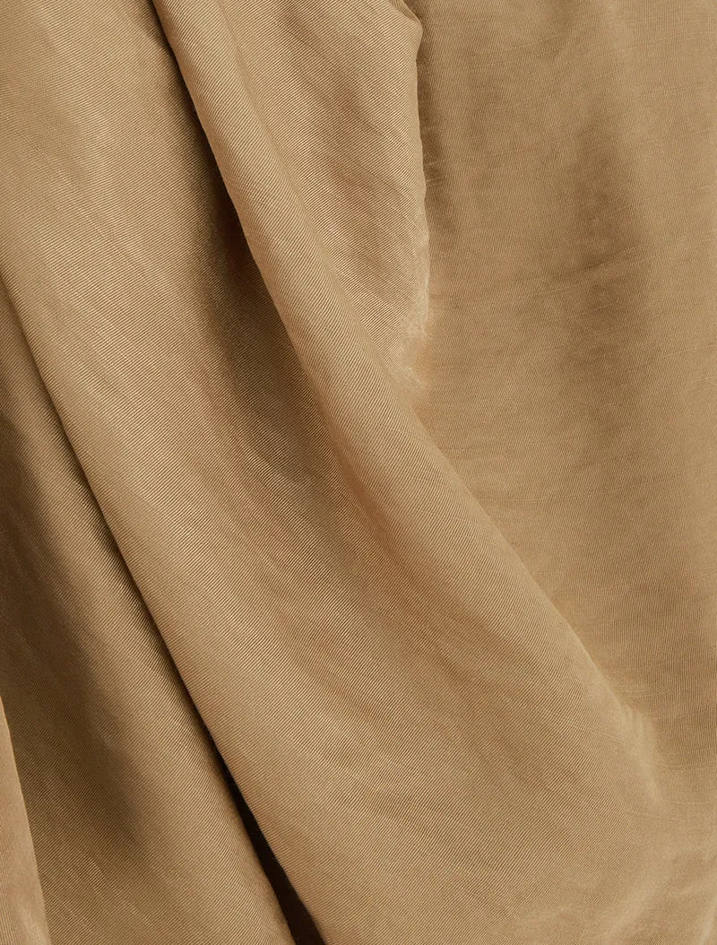 Blouse satinée à poignets élastiqués - Camel