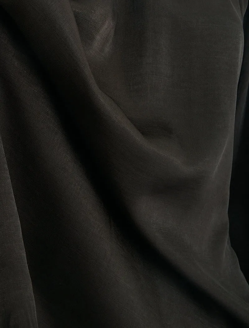 Blouse satinée à poignets élastiqués - Marron