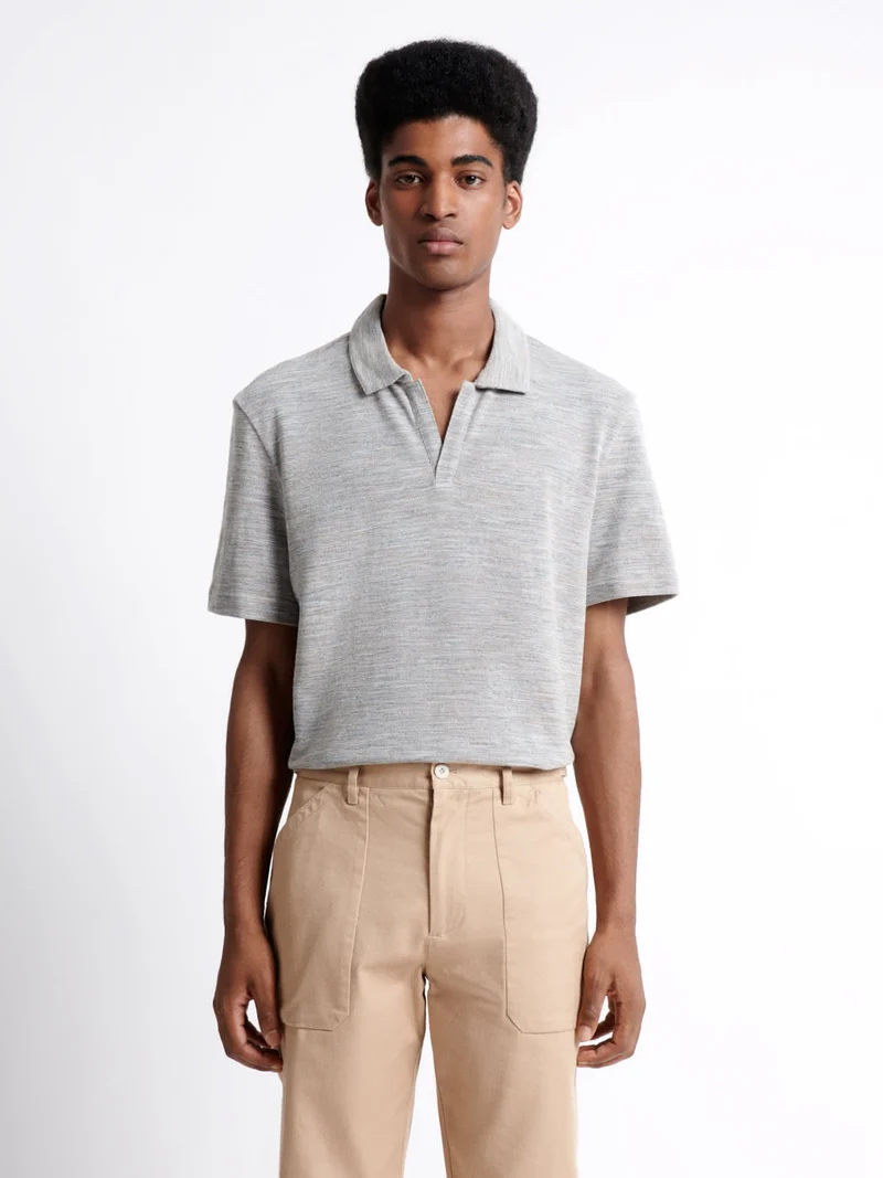 Polo manches courtes chiné en coton