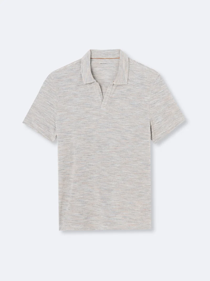 Polo manches courtes chiné en coton