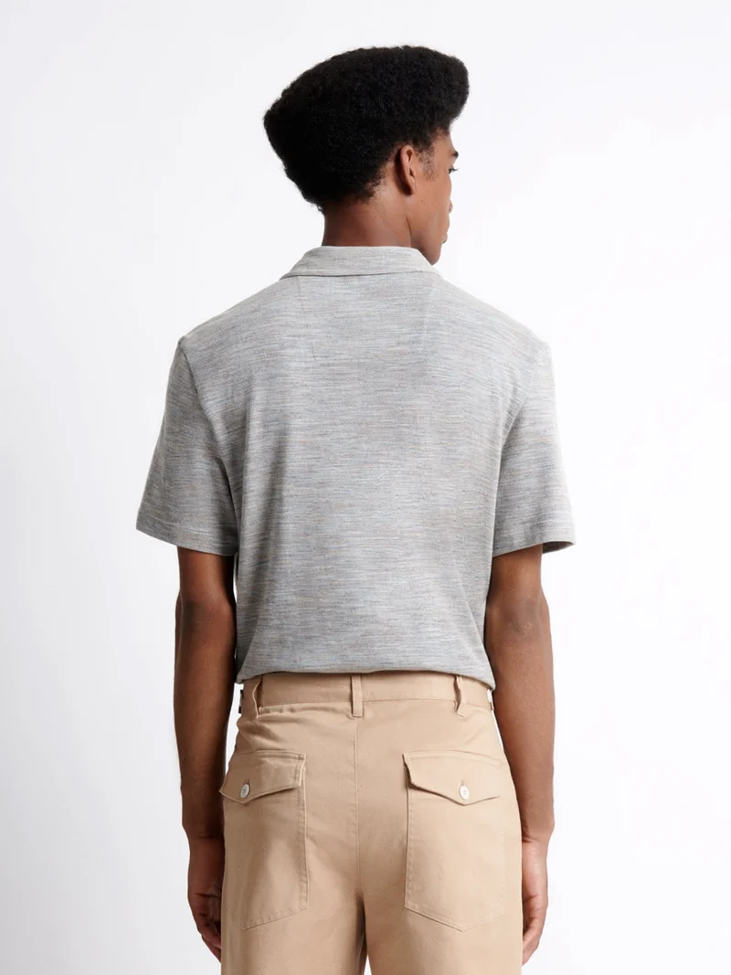 Polo manches courtes chiné en coton
