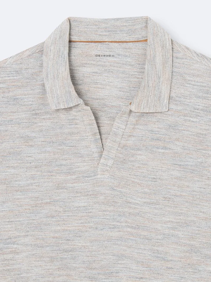 Polo manches courtes chiné en coton