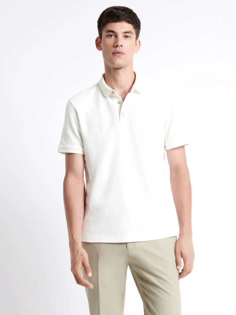 Polo manches courtes à relief 100% coton