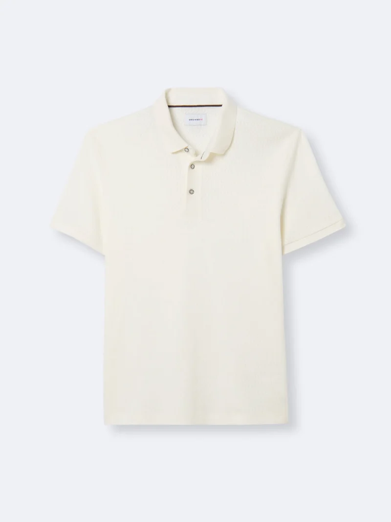 Polo manches courtes à relief 100% coton