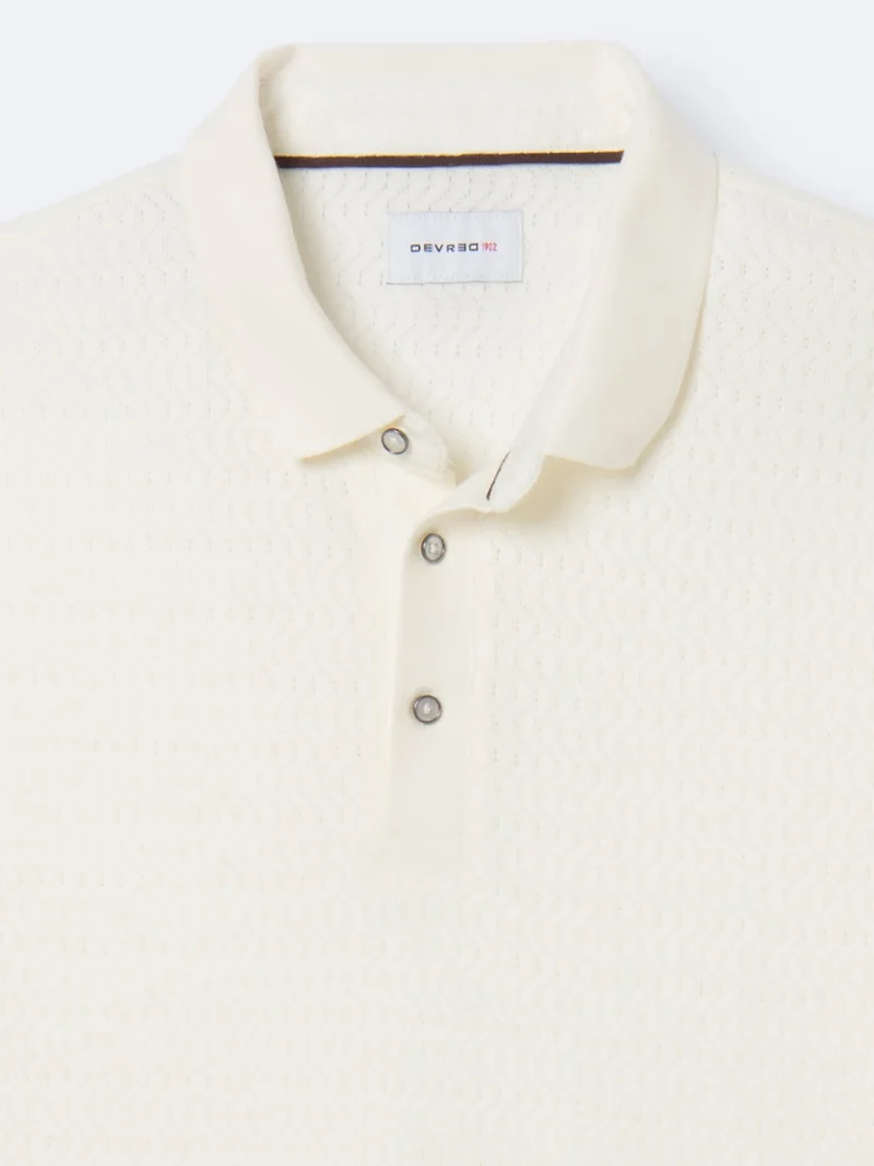 Polo manches courtes à relief 100% coton