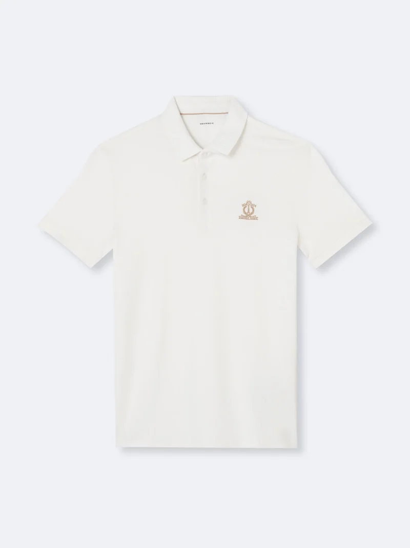 Polo manches courtes brodé en coton