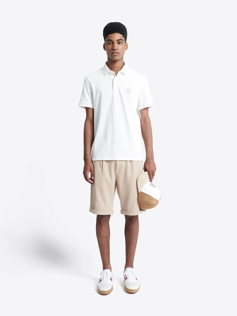 Polo manches courtes brodé en coton