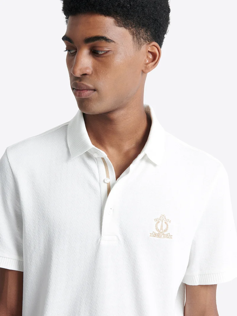 Polo manches courtes brodé en coton