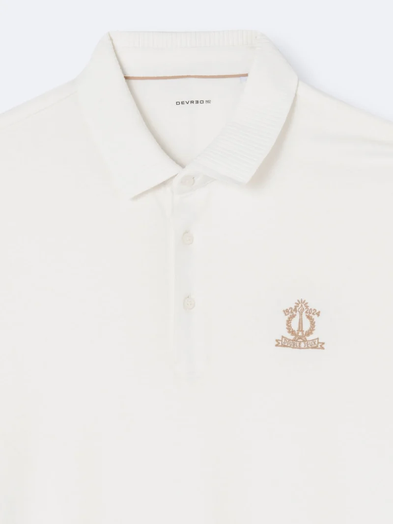 Polo manches courtes brodé en coton