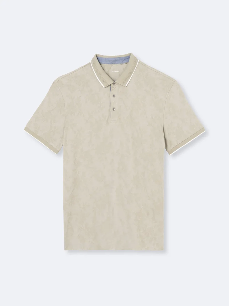 Polo manches courtes fleuri en coton