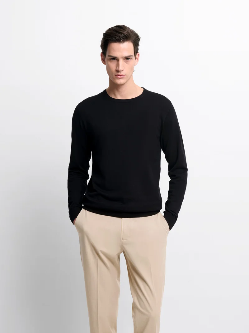 Pull col rond en viscose certifiée