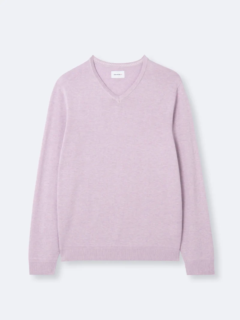 Pull col v en 100% coton bio