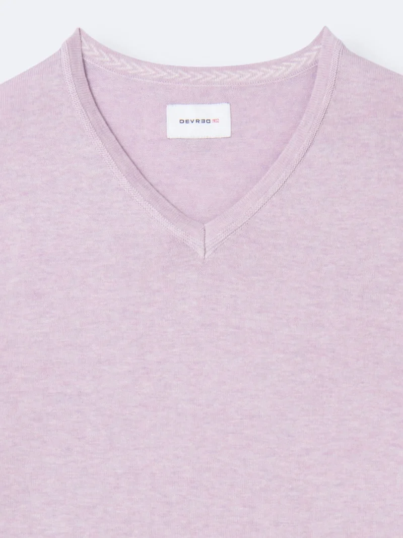 Pull col v en 100% coton bio