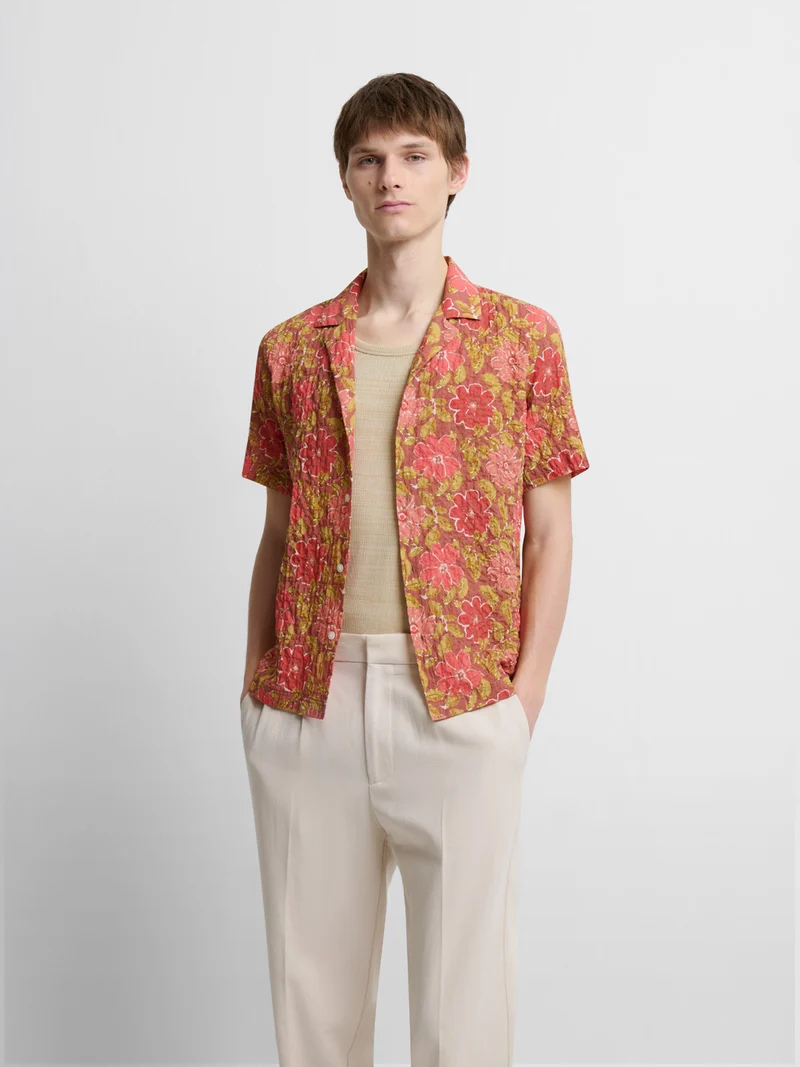 Chemise manches courtes regular fleurie