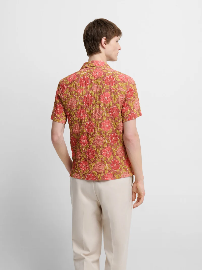 Chemise manches courtes regular fleurie