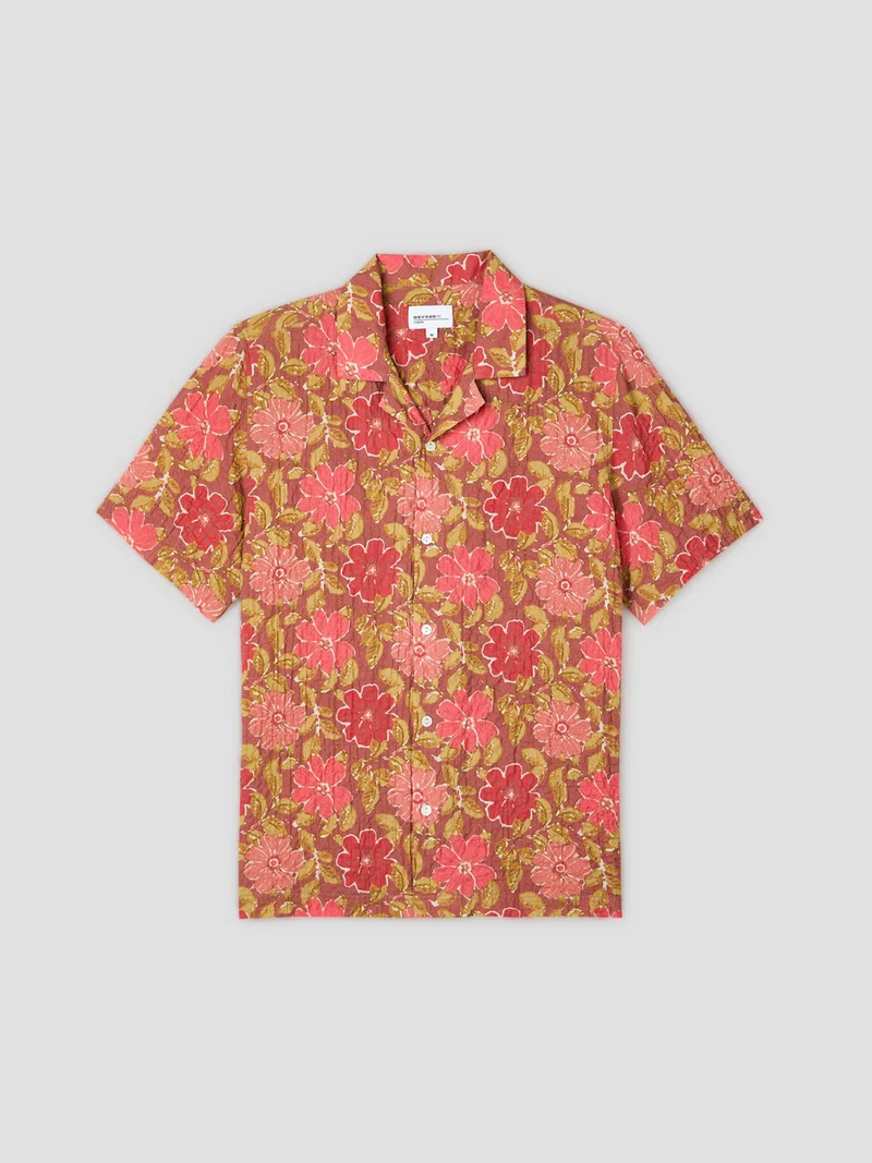 Chemise manches courtes regular fleurie