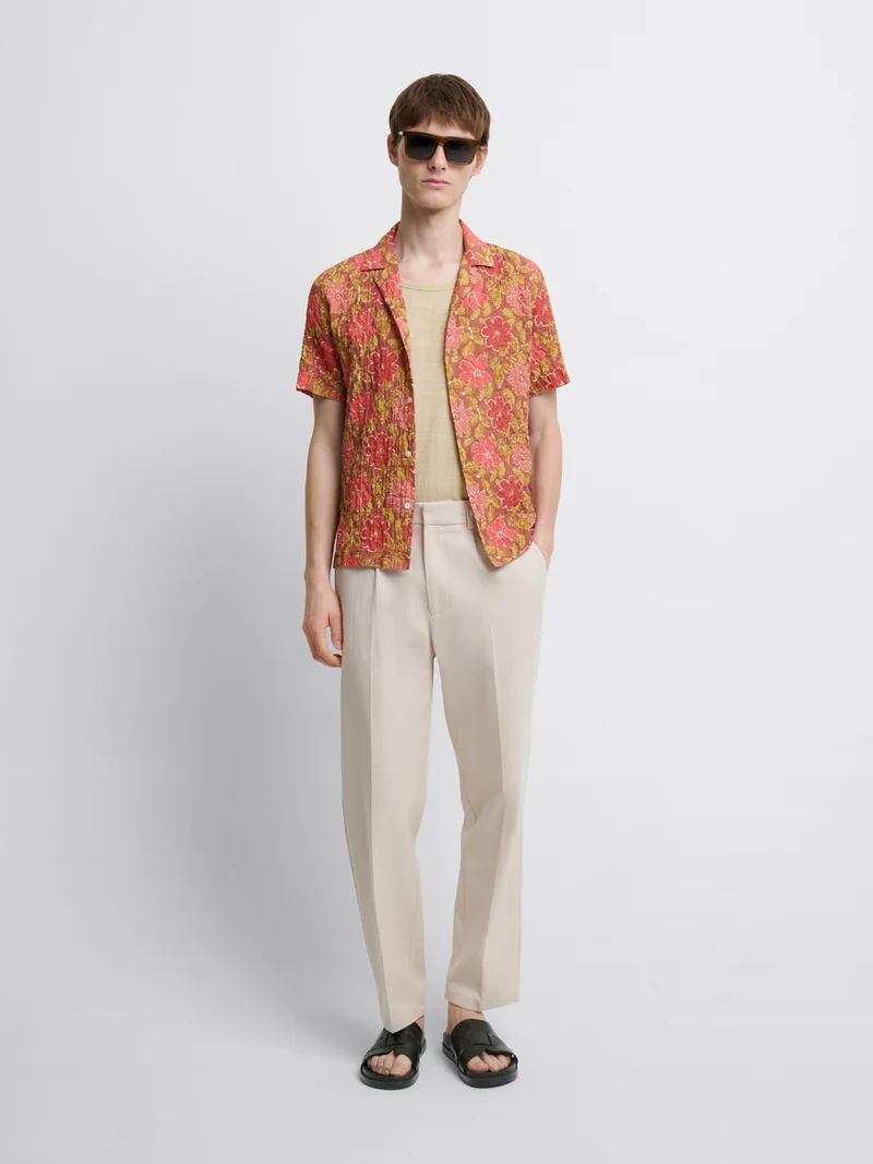 Chemise manches courtes regular fleurie