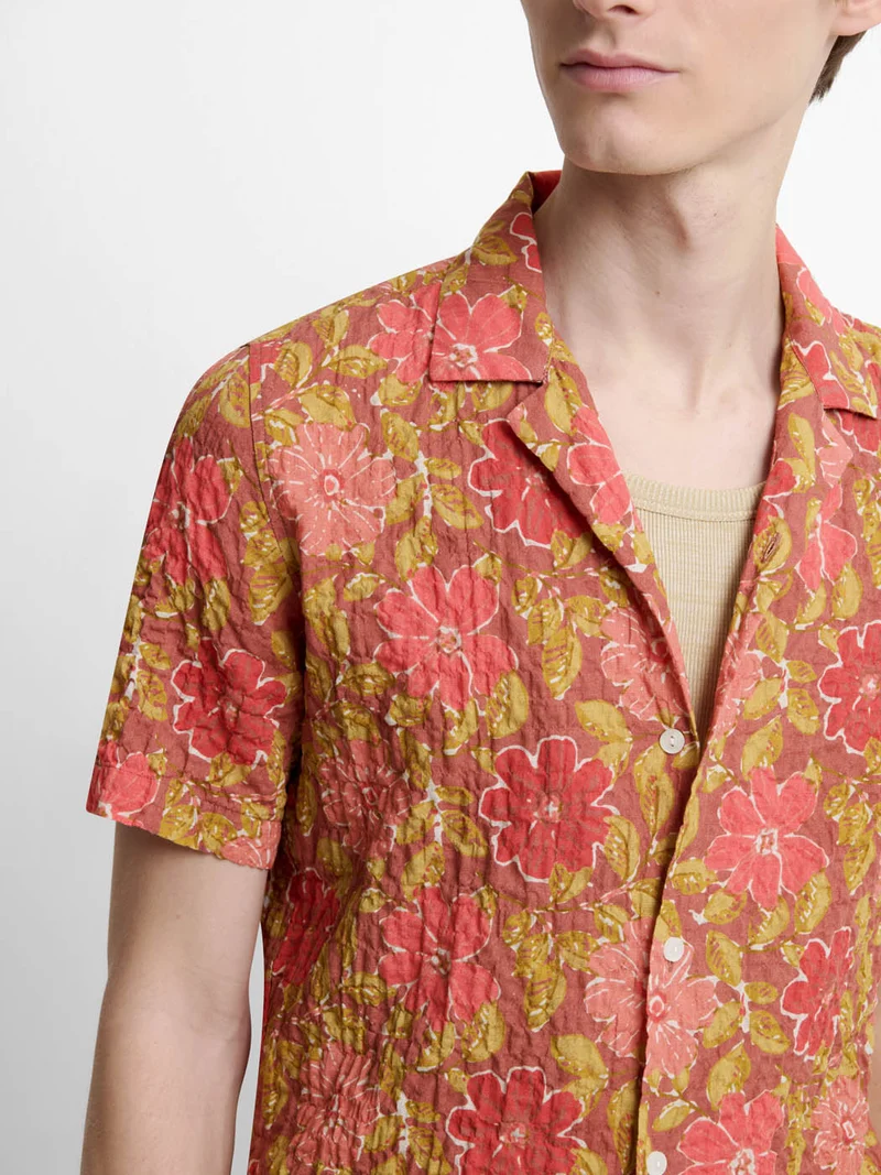 Chemise manches courtes regular fleurie