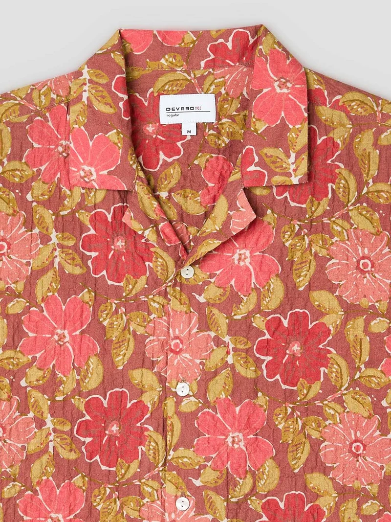 Chemise manches courtes regular fleurie