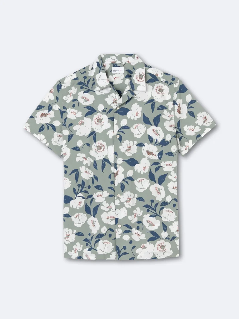Chemise fleurie regular 100% coton