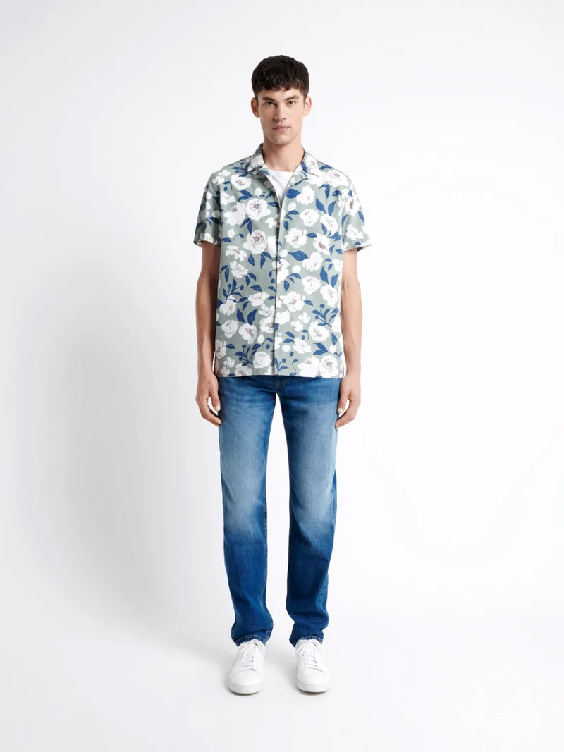 Chemise fleurie regular 100% coton