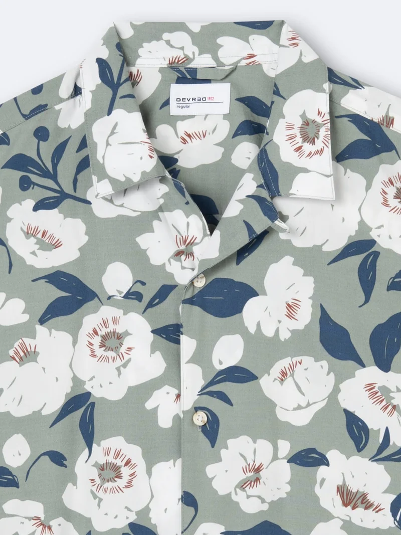 Chemise fleurie regular 100% coton