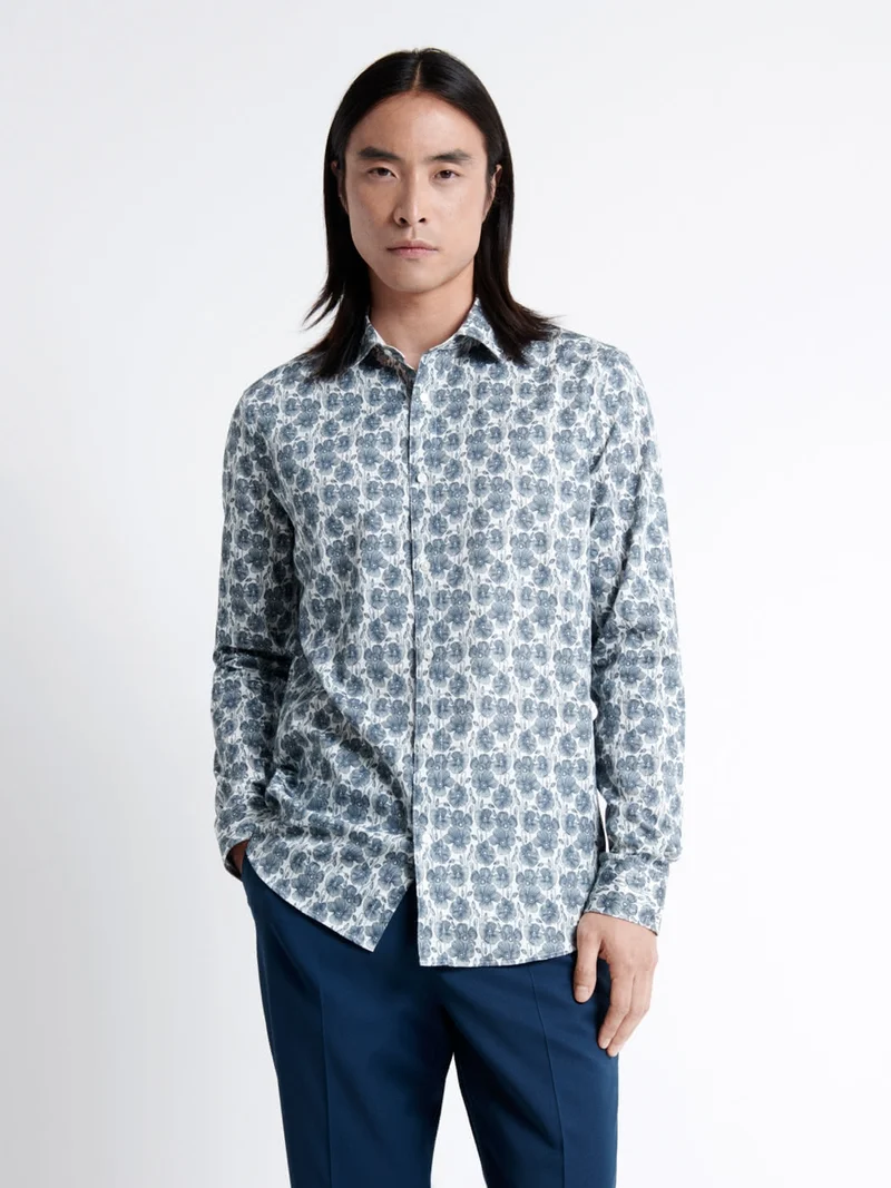 Chemise fleurie 100% coton