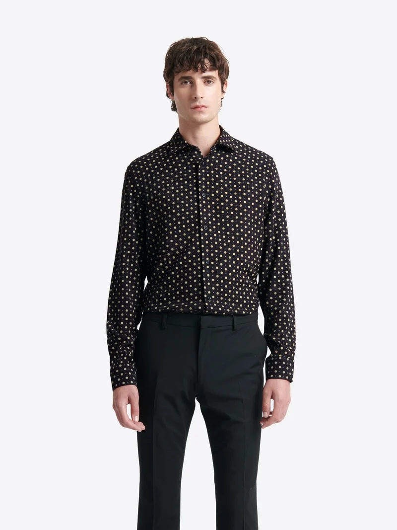 Chemise à pois en viscose