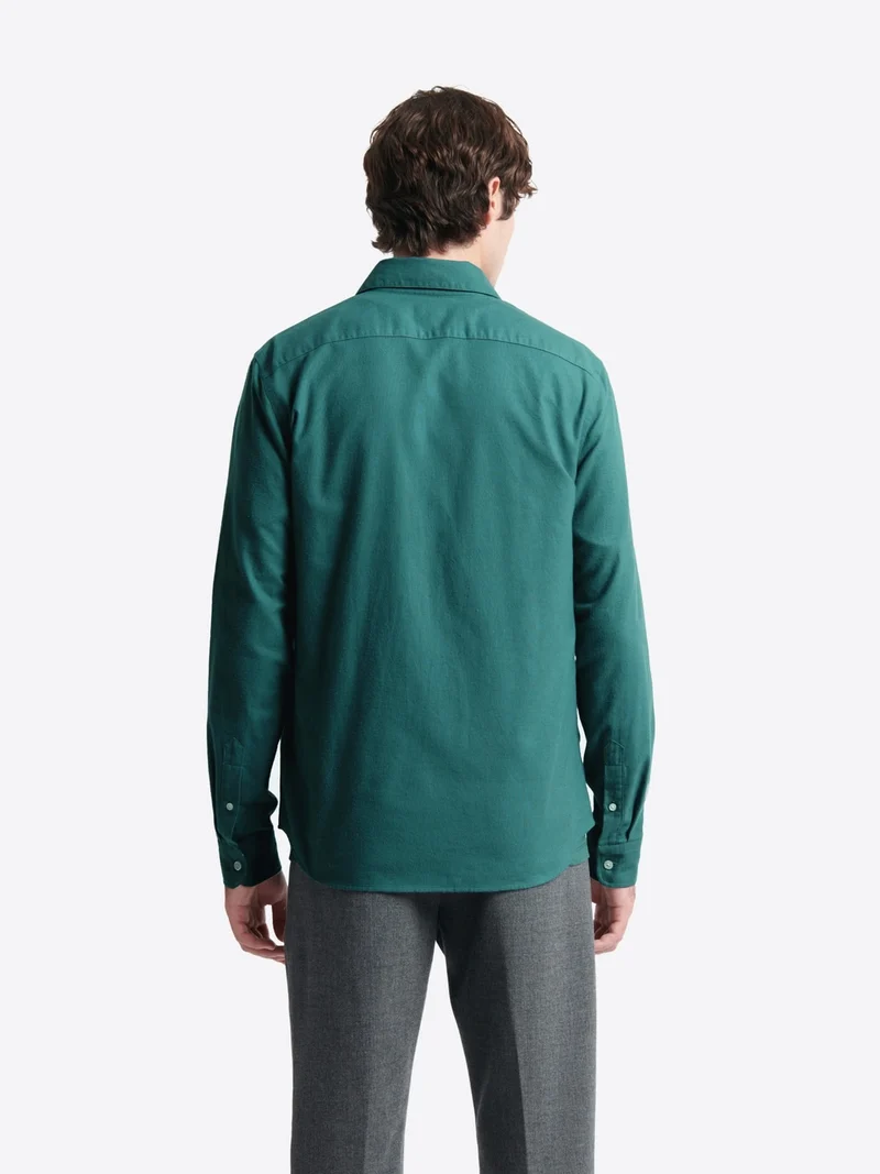 Chemise slim en coton esprit flanelle