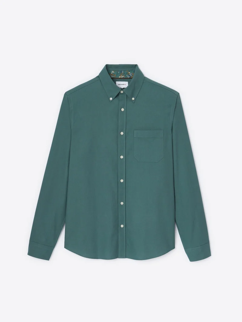 Chemise slim en coton esprit flanelle