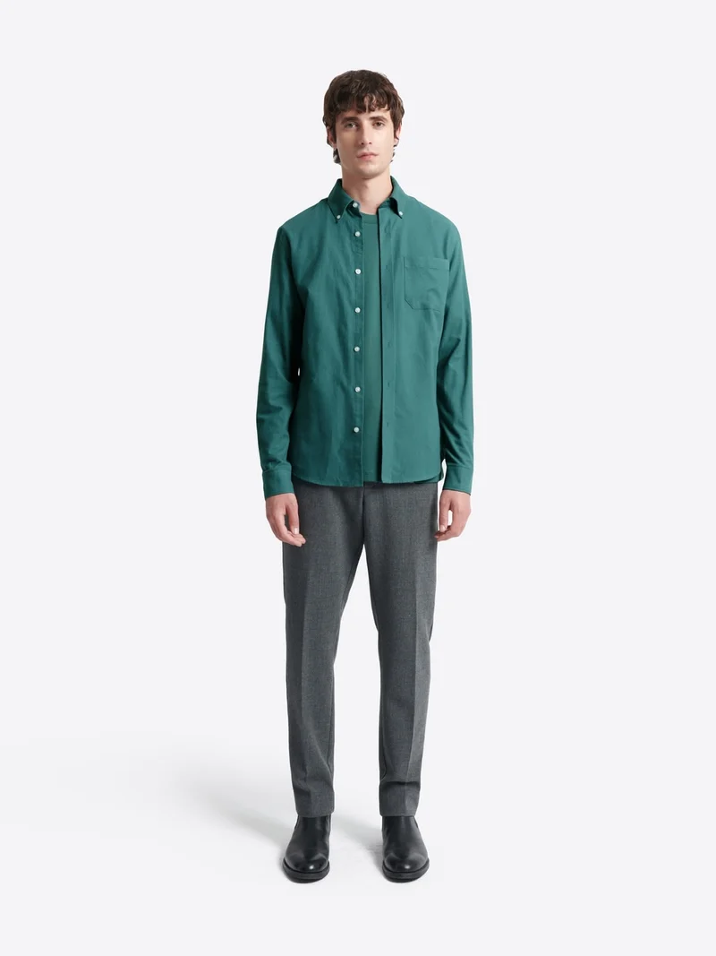 Chemise slim en coton esprit flanelle