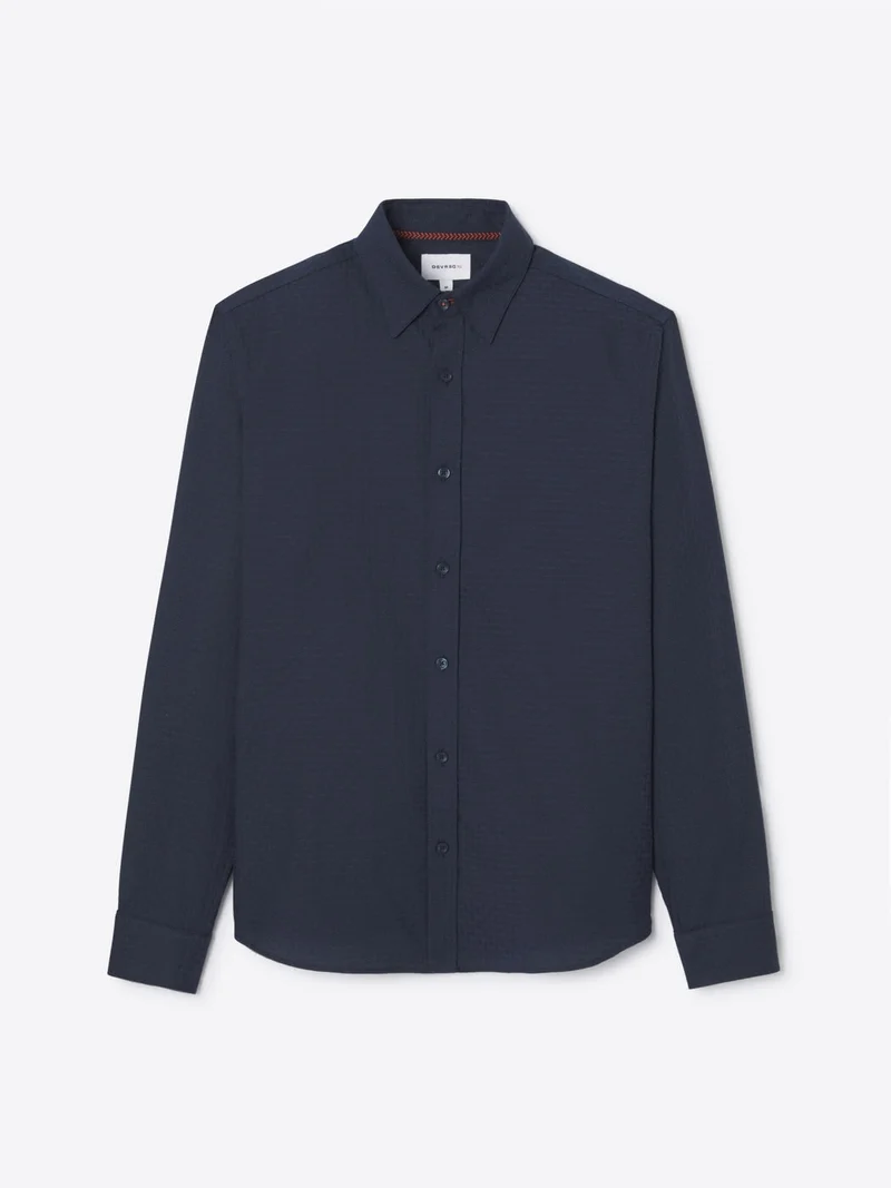 Chemise slim en seersucker