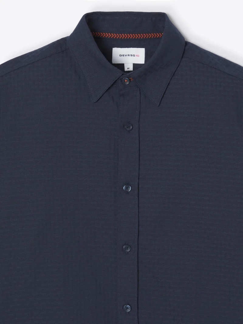 Chemise slim en seersucker