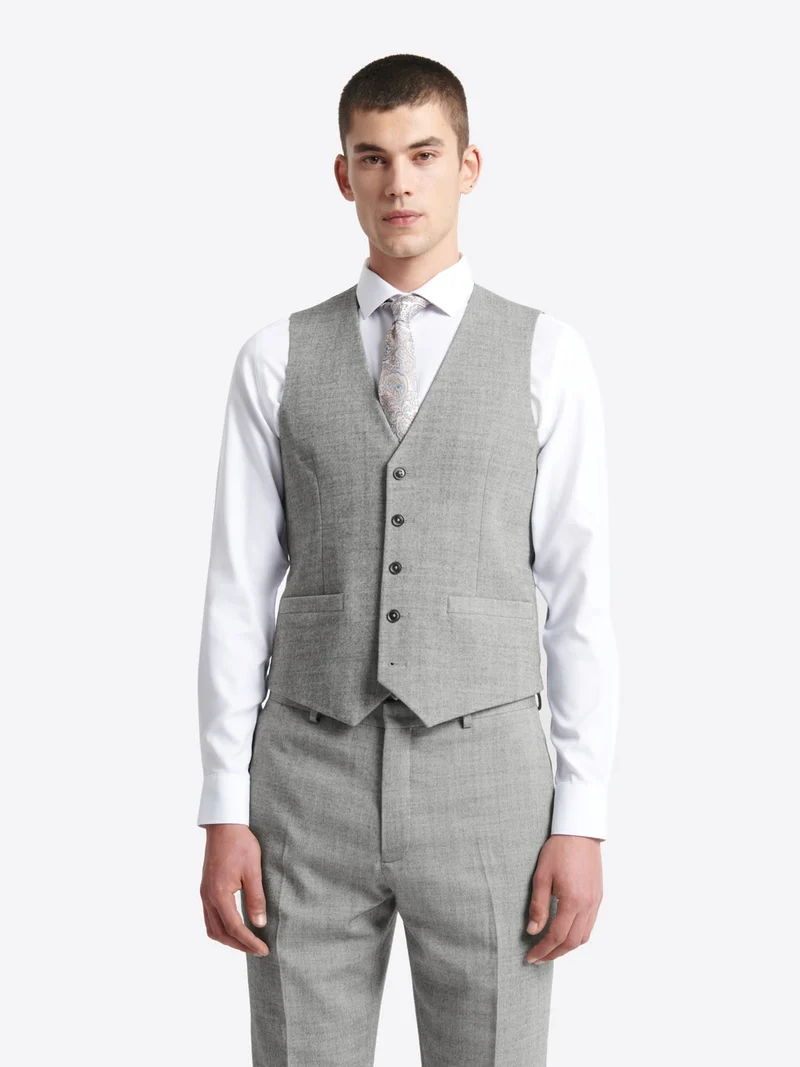 Gilet de costume chiné en laine