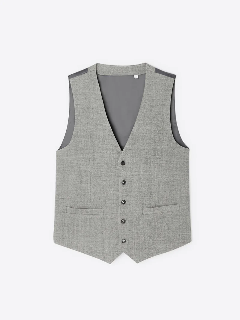 Gilet de costume chiné en laine