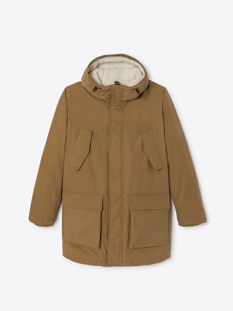 Parka à capuche en coton