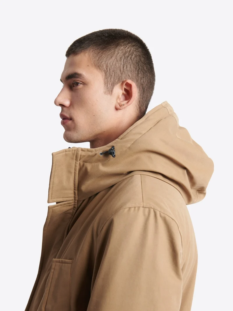 Parka à capuche en coton